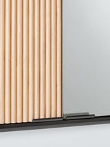 John Lewis ANYDAY Wall Mounted Bamboo Ridge Soft Close Mirror Cabinet Black