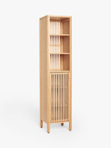 John Lewis Slatted Bathroom Bamboo Freestanding Tallboy - H160 x W36.4 cm