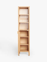 John Lewis Slatted Bathroom Bamboo Freestanding Tallboy - H160 x W36.4 cm