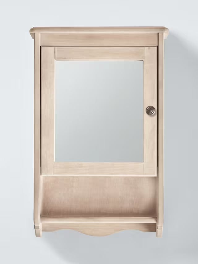 John Lewis Heritage Moisture-Resistant Mirrored Bathroom Cabinet White Wash