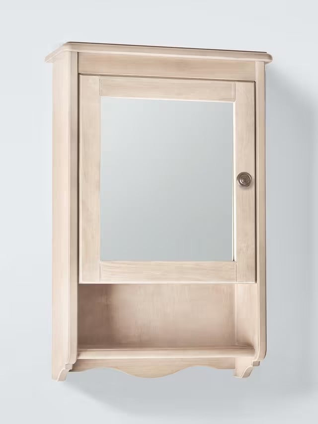 John Lewis Heritage Moisture-Resistant Mirrored Bathroom Cabinet White Wash