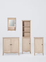 John Lewis Heritage Moisture-Resistant Mirrored Bathroom Cabinet White Wash