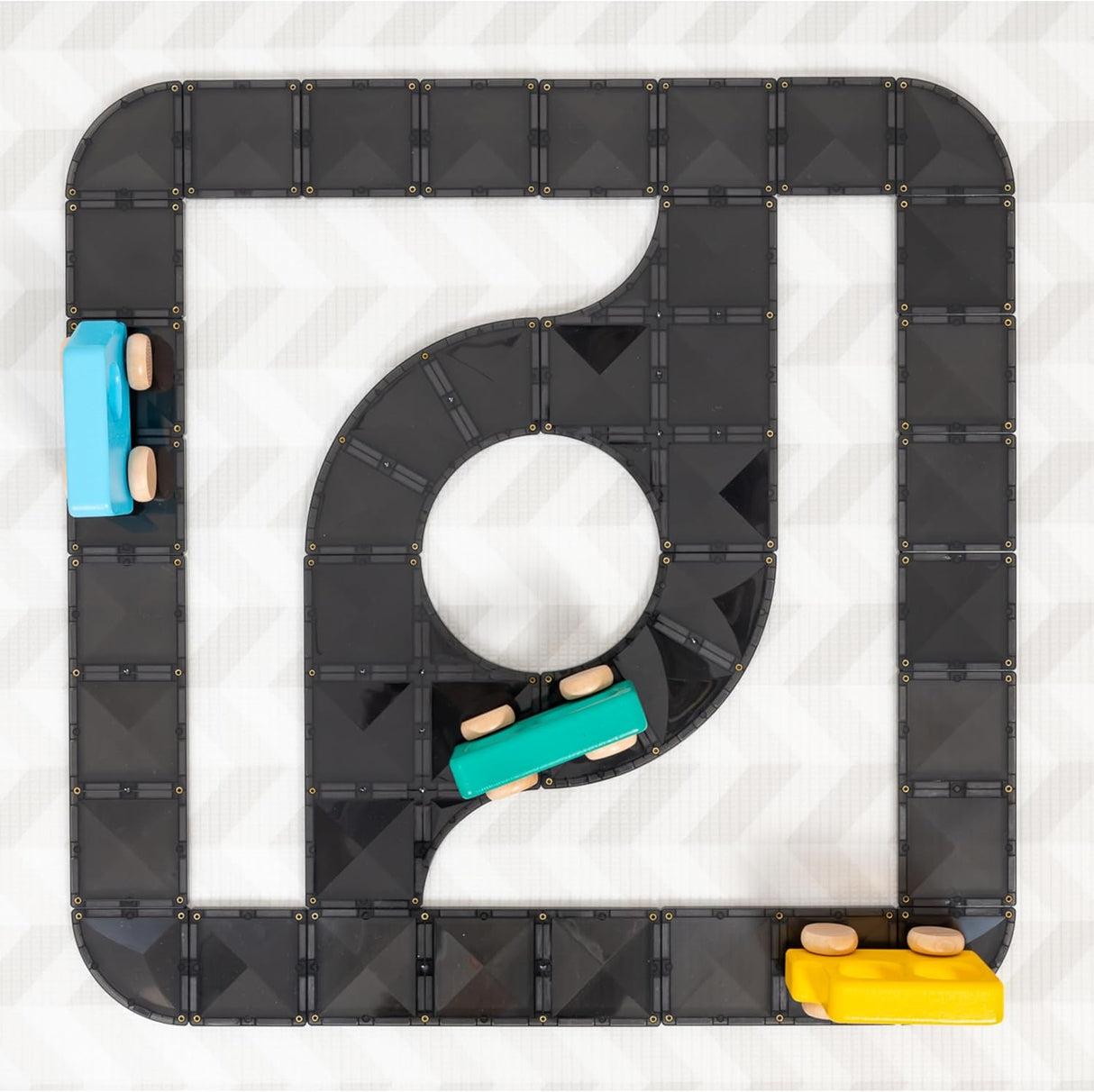 Connetix Roads Creative Pack Magnetic Tiles 48 Piece Set for Kids - Black