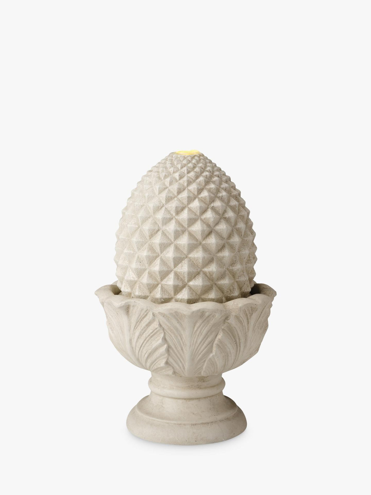 Kaemingk Artichoke Stone Effect LED Garden Water Feature - White Natural