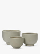Kaemingk Reine Footed Outdoor Planters Garden Plant Pots Set of 3 - Grey