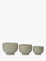 Kaemingk Reine Footed Outdoor Planters Garden Plant Pots Set of 3 - Grey