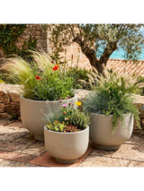 Kaemingk Reine Footed Outdoor Planters Garden Plant Pots Set of 3 - Grey