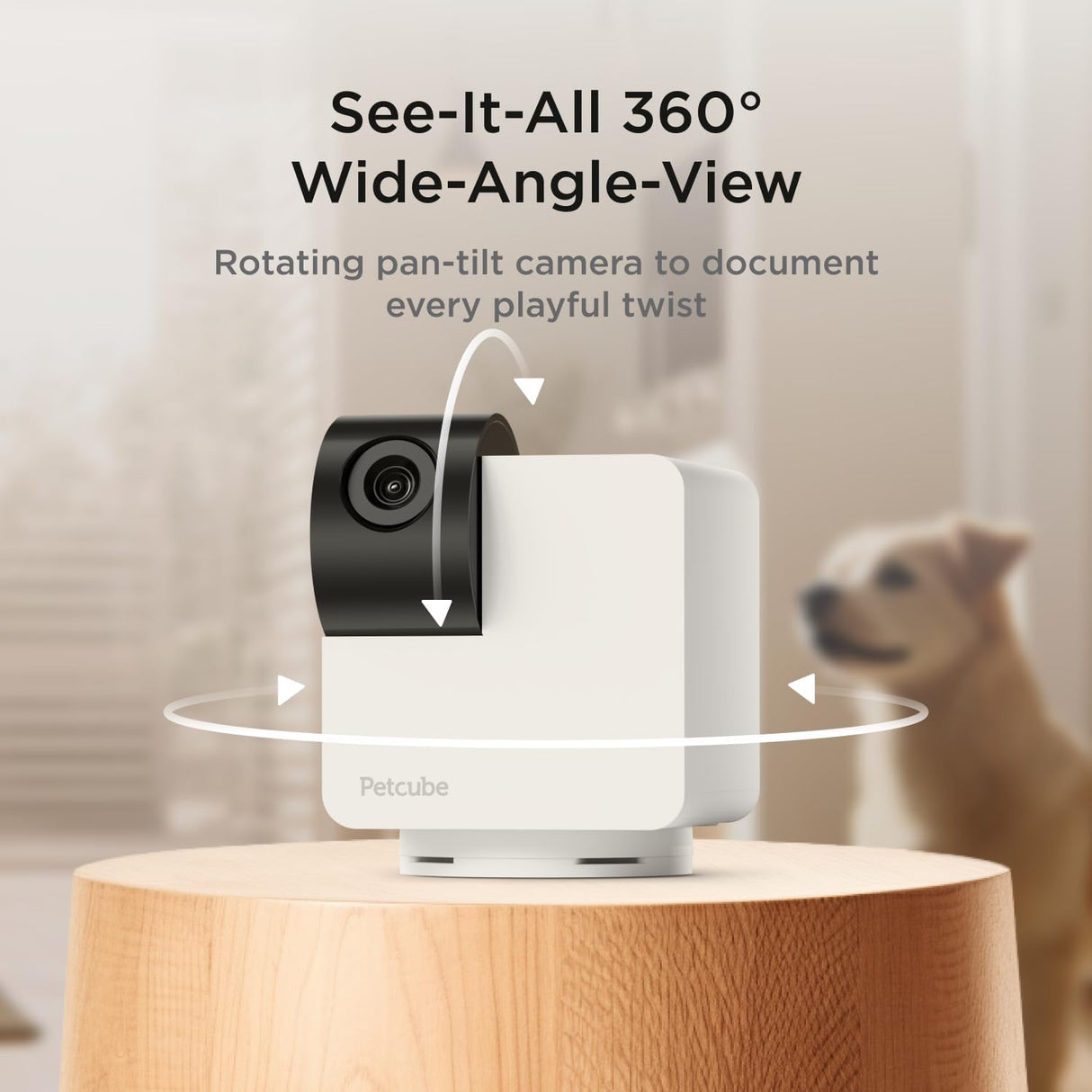 Petcube Cam 360 Interactive WiFi Smart Pet Home Monitoring Camera - White