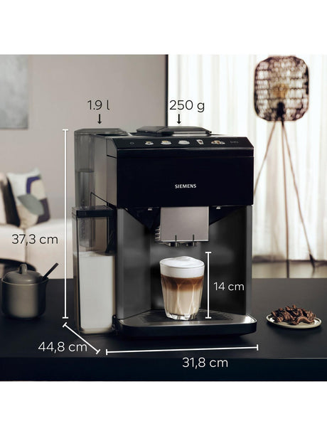 Siemens TQ515GB9 EQ500 Fully Automatic Bean Coffee Machine - Piano Black
