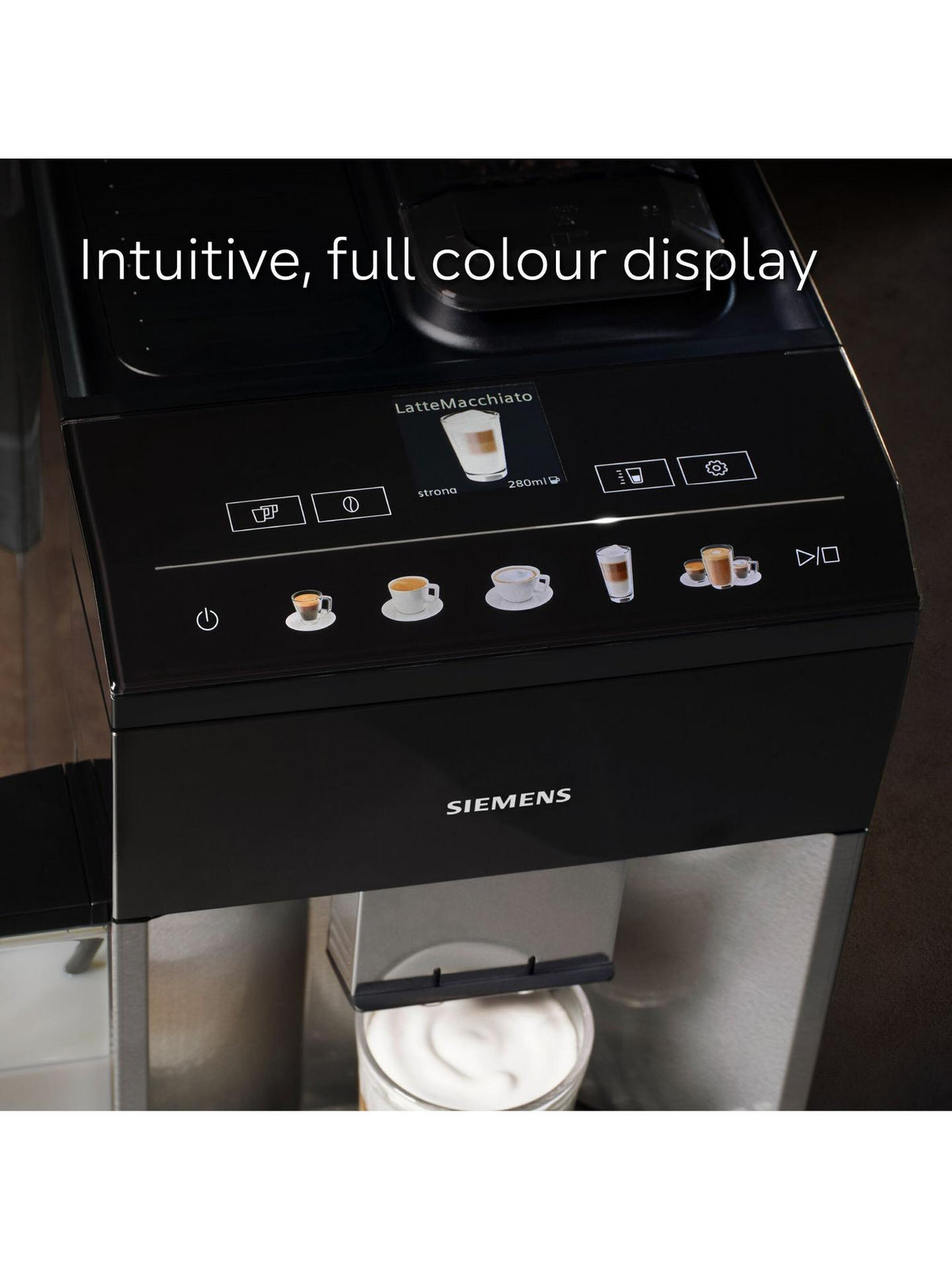 Siemens TQ515GB9 EQ500 Fully Automatic Bean Coffee Machine - Piano Black