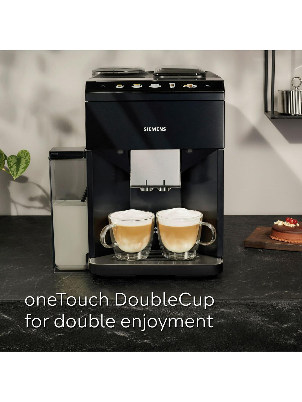 Siemens TQ515GB9 EQ500 Fully Automatic Bean Coffee Machine - Piano Black