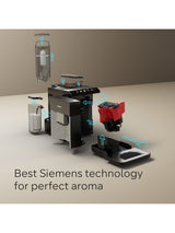 Siemens TQ515GB9 EQ500 Fully Automatic Bean Coffee Machine - Piano Black