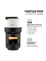 Nespresso by Krups Vertuo Pop Pod Compact Coffee Machine - Coconut White