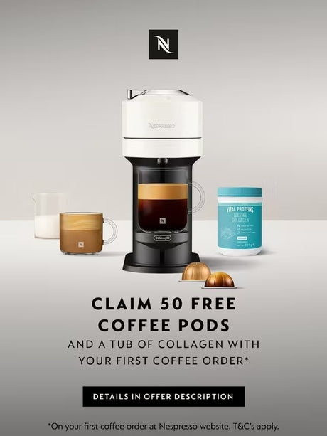Nespresso Vertuo Next ENV120 Pod Capsule Coffee Machine by De'Longhi - White