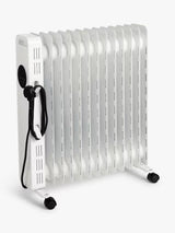 John Lewis 2500W Electric Portable Space Heater Digital Oil Radiator - White