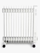 John Lewis 2500W Electric Portable Space Heater Digital Oil Radiator - White