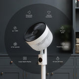 Meaco Sefte 8" Portable Rechargeable 12-Speed Air Circulator Table Fan White