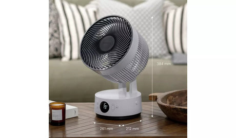 Meaco Sefte 8" Portable Rechargeable 12-Speed Air Circulator Table Fan White