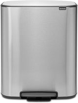 Brabantia Bo Fingerprint Proof 60L Pedal Waste Bin - Matte Steel