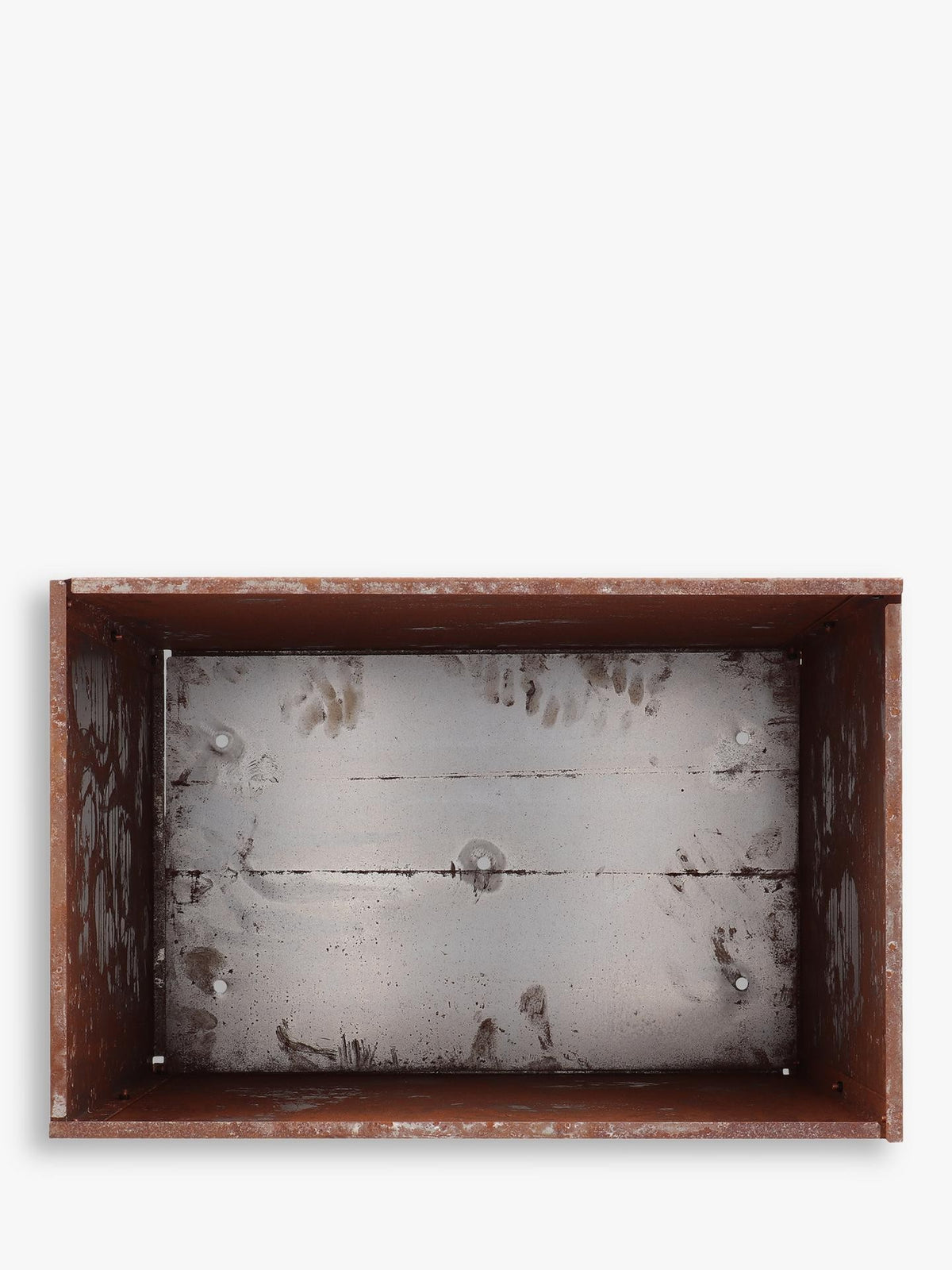 Fallen Fruits Rectangular Trough Steel Garden Outdoor Planter 58cm - Rust