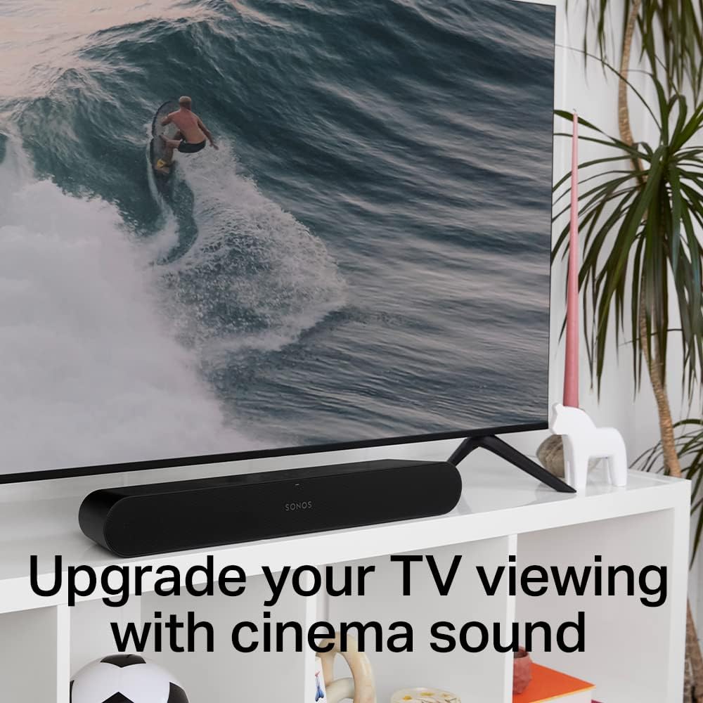Sonos Ray All-in-one Wireless Compact Soundbar Works with AirPlay 2 - Black