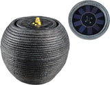 Kaemingk Outdoor Garden Decorative Stone Effect Sphere Water Feature - Black