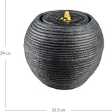 Kaemingk Outdoor Garden Decorative Stone Effect Sphere Water Feature - Black