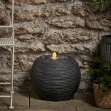 Kaemingk Outdoor Garden Decorative Stone Effect Sphere Water Feature - Black