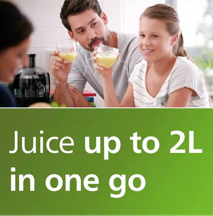 Philips HR1855/70 XL 2L 800W Quick Clean Fruit Veg Juicer - Black/Silver