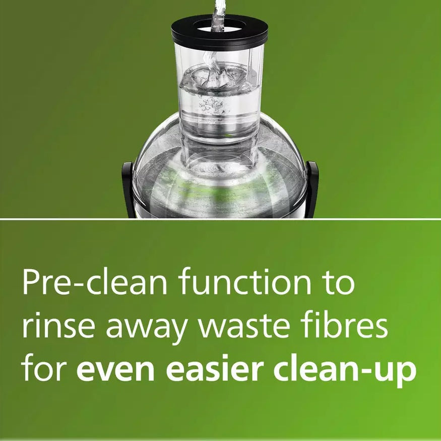 Philips HR1855/70 XL 2L 800W Quick Clean Fruit Veg Juicer - Black/Silver - Kazoop 
