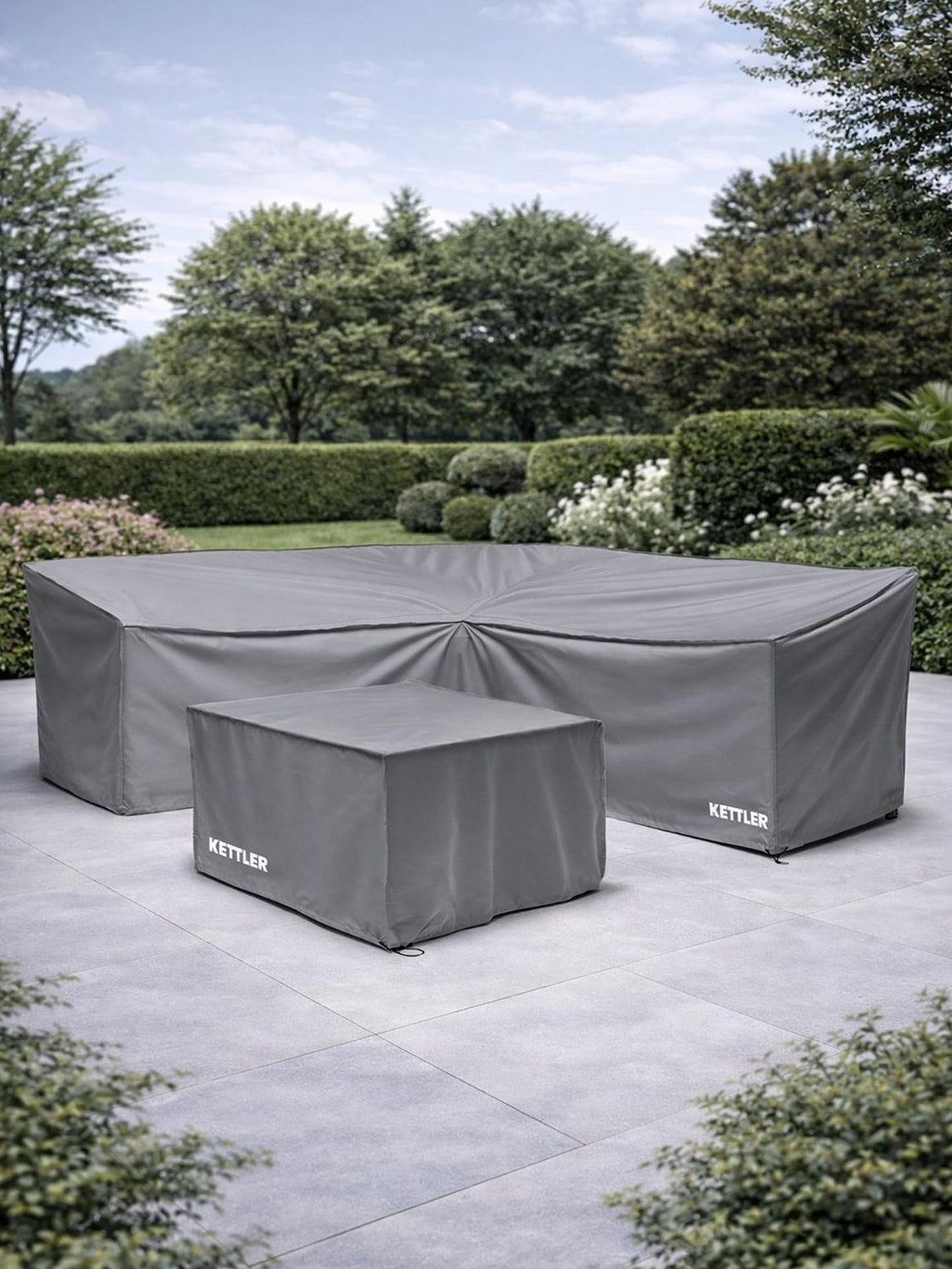 KETTLER Charlbury 6-Seater Mini Corner Dining Garden Furniture Covers - Grey
