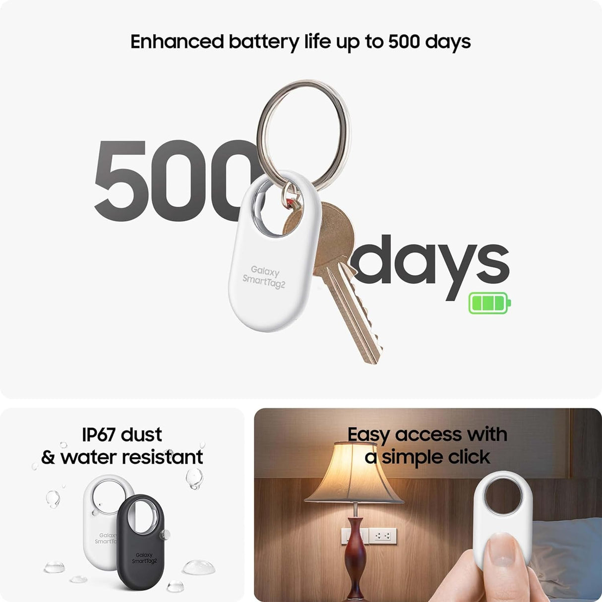 Samsung Galaxy SmartTag2 Bluetooth Item Finder Location Tracker - Black