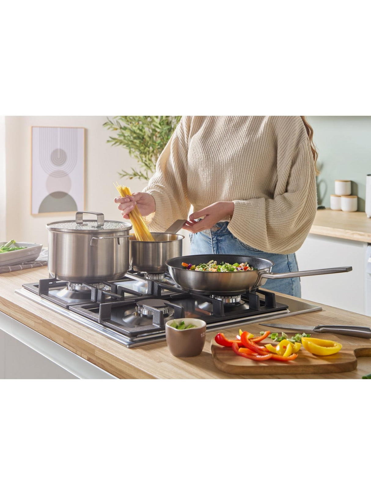 Bosch Series 6 PCP6A5I90 60cm Built-In Kitchen Gas Hob - Stainless Steel