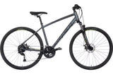 Carrera Endeavour Mens 18 Speed Disc Brake Hybrid Bike - Grey - Large 19"