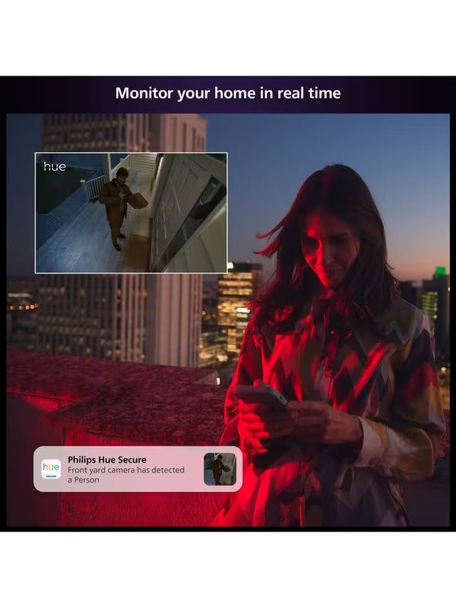 Philips Hue 929003562703 Secure Wired 1080p HD Smart Security Camera - White