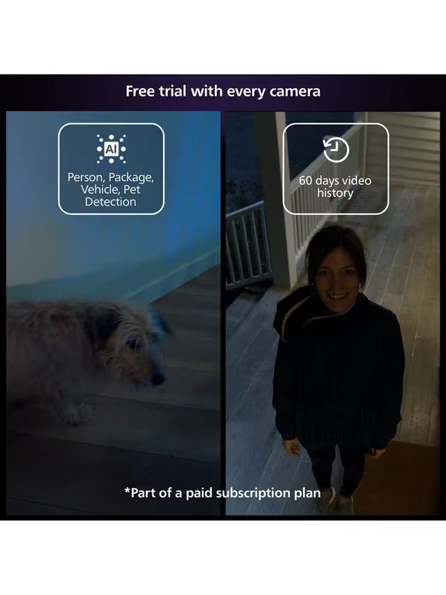 Philips Hue 929003562703 Secure Wired 1080p HD Smart Security Camera - White