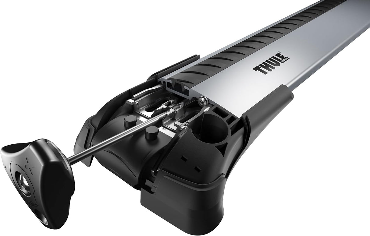 Thule WingBar Edge 9585 Raised Rail Lockable Cross Bars Pair - M/L - Silver