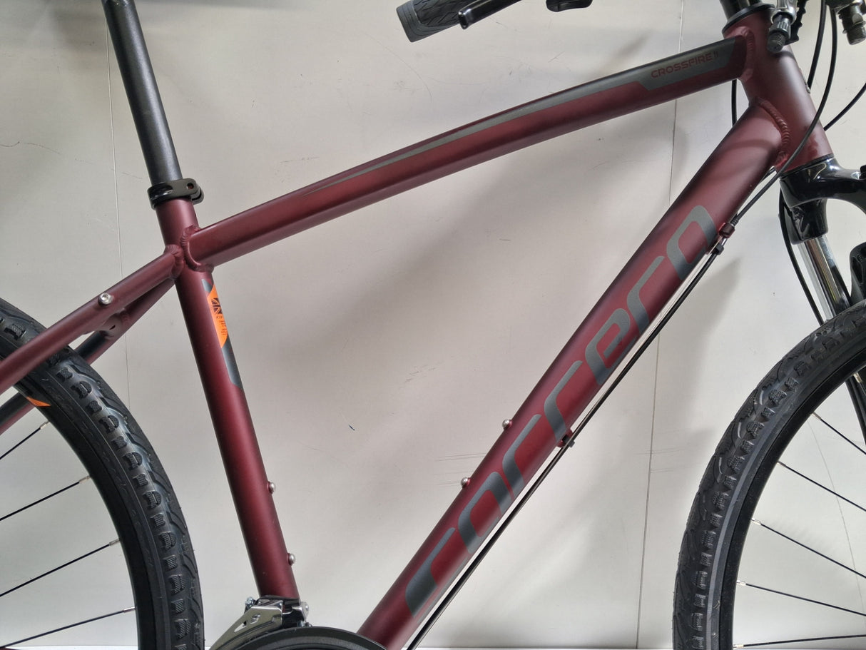 Carrera Crossfire 2 Mens 700c 24 Speed Hybrid Bike - Red - Medium 19''