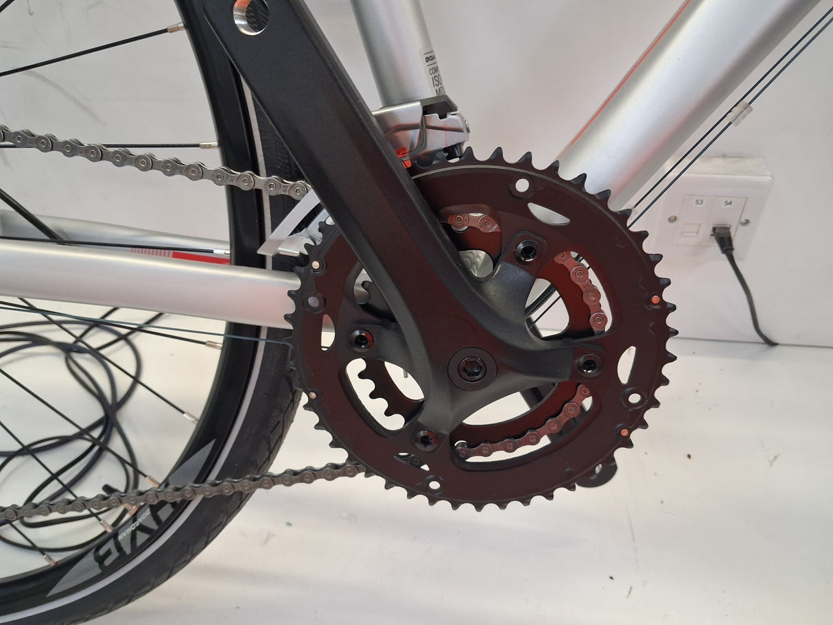 Boardman HYB 8.6 Mens 18-Speed Hydraulic Brakes Hybrid Bike - Silver - Small