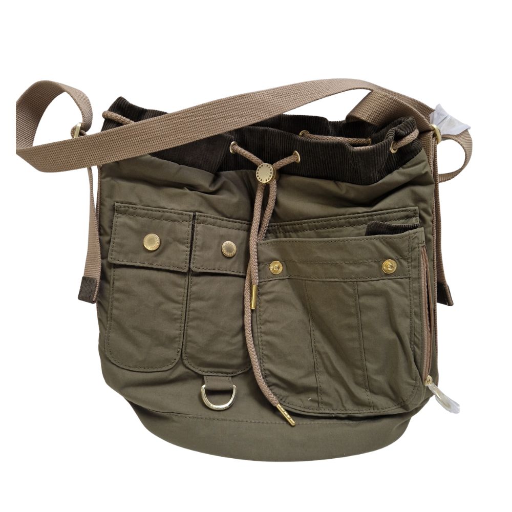 Barbour Mia Plain Drawstring Tote Roomy Design Women's Bag - Dusky Green