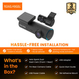 Road Angel Halo AE-1000HD Front and Rear 1080p Dash Cam Camera Kit - Black