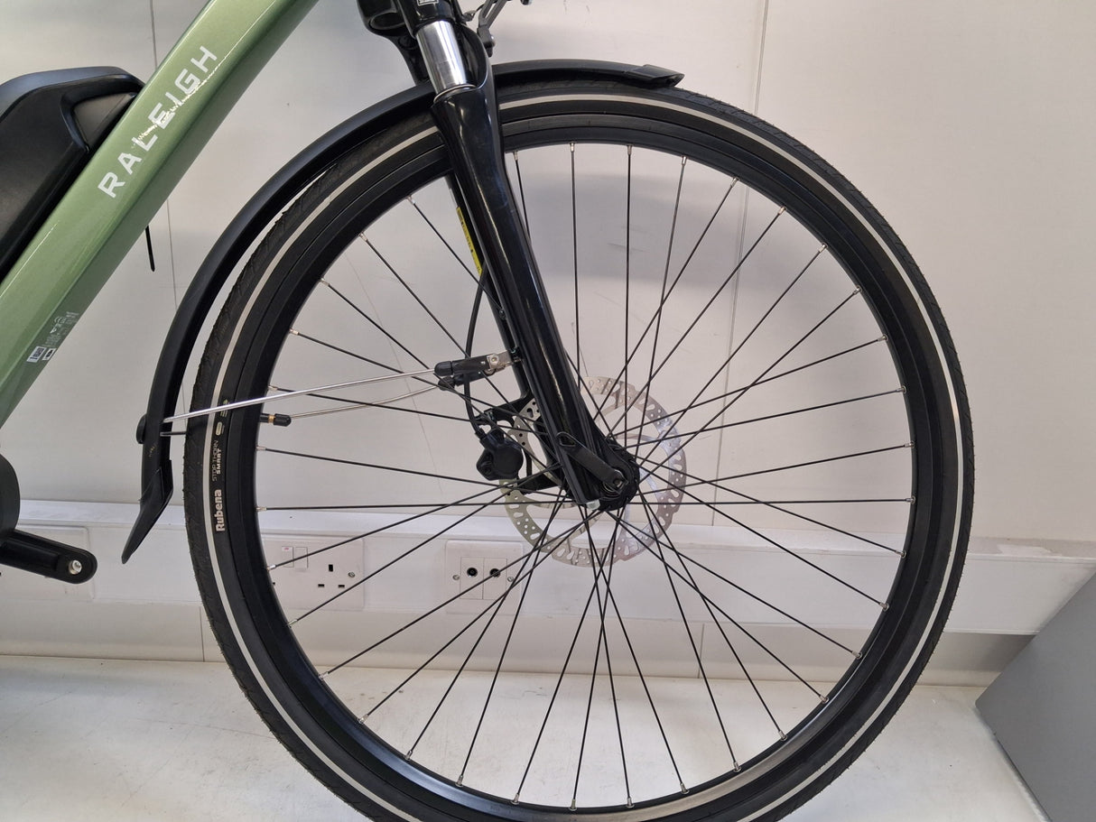 Raleigh Felix+ Crossbar Disc Brakes Hybrid E--Bike - Green - Medium 19''