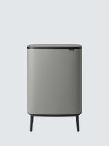 Brabantia Bo Hi 2x 30L Recycling Touch Bin Stainless - Mineral Concrete Grey