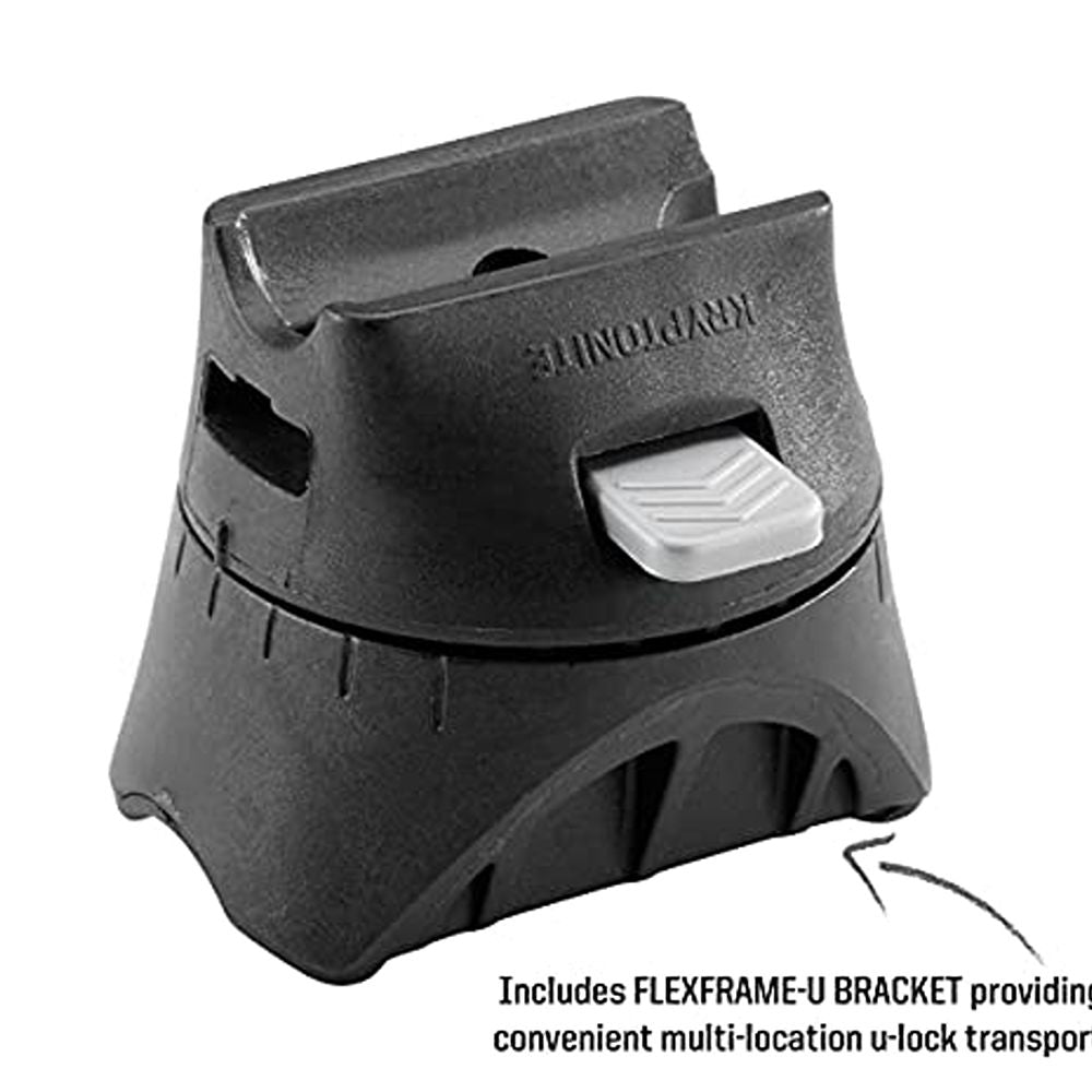 Kryptonite Kryptolok Long Shackle U-Lock with Flexframe Bracket - Silver