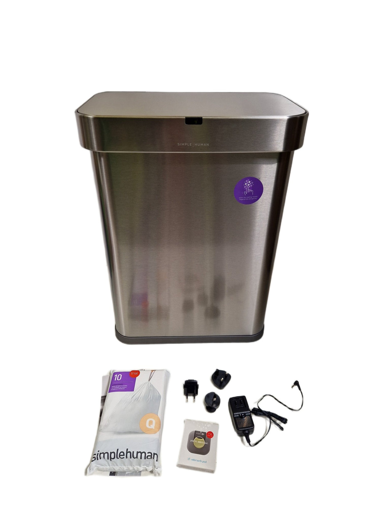 Simplehuman Voice & Motion Sensor Kitchen Recycling Bin 58L Stainless Steel