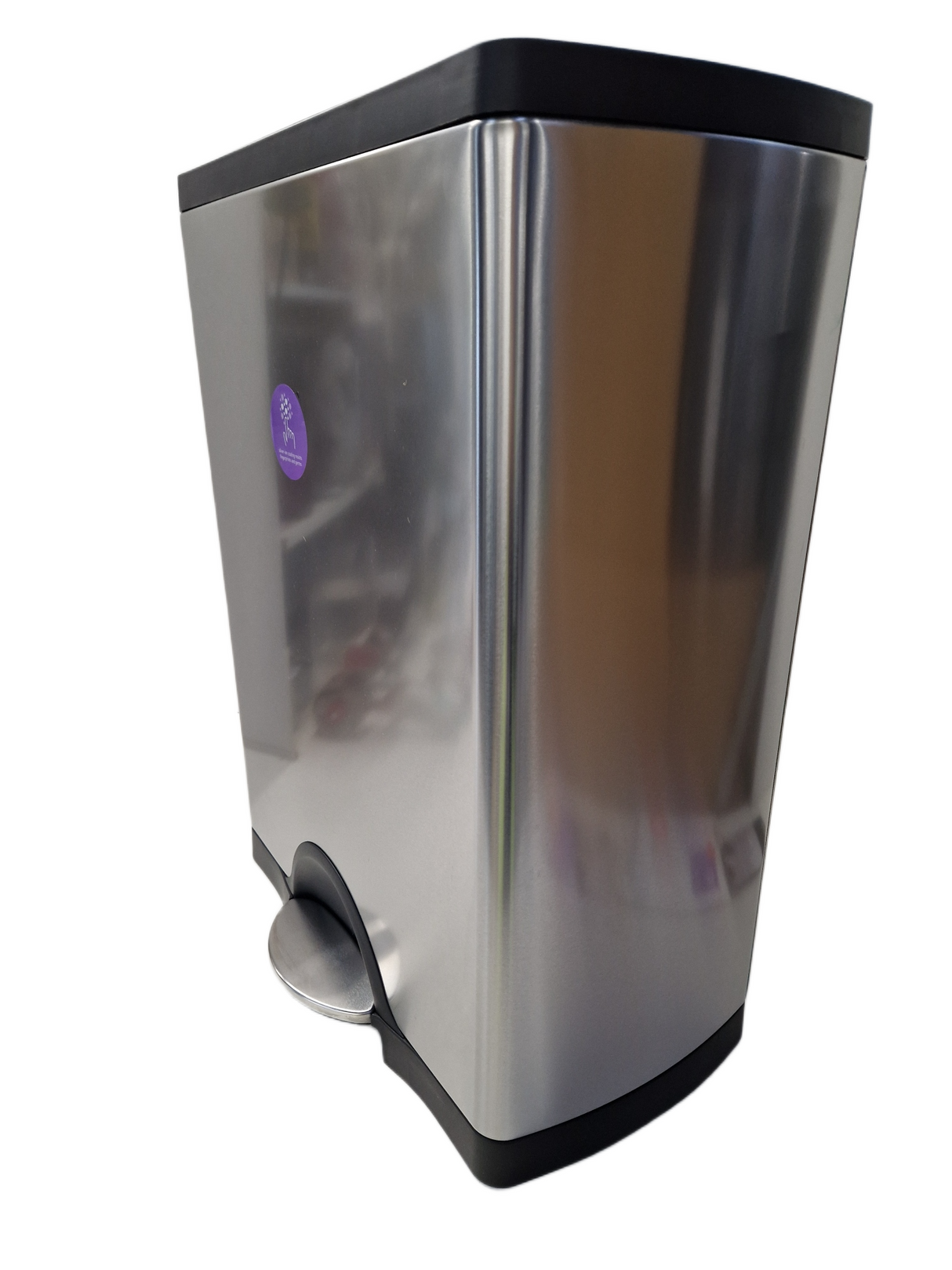 Simplehuman 46L Rectangular Kitchen Recycling Bin - Brushed Stainless Steel