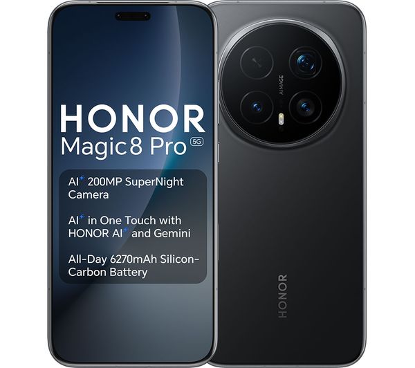 HONOR Magic8 Pro 512GB 12GB RAM 5G Dual SIM+eSIM Unlocked Smartphone - Black