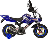 TOV UKCA 16" Wheels Age 4-7 Boys Motorcycle Bike with Stabilisers - Blue