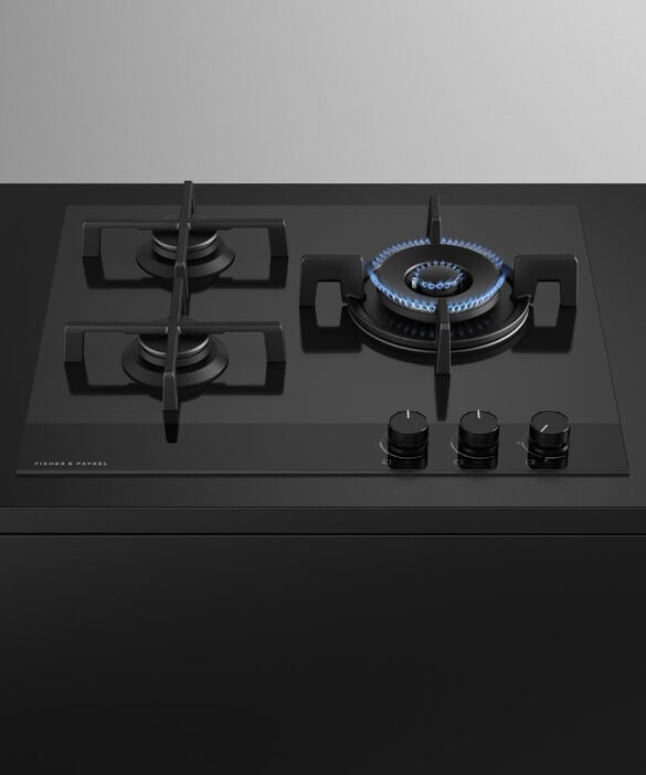 Fisher & Paykel Series 9 Minimal CG603DNGGB4 60cm Gas Hob - Black Glass