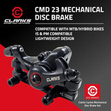 Clarks CMD-23 MTB Hybrid Front & Rear Disc Brake Set 160mm Rotors - Black